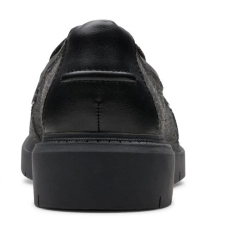 Clarks‎ Womens Shoes Size 10W Black Tweed Combi Textile Collection Westlynn Bay - Picture 3 of 8